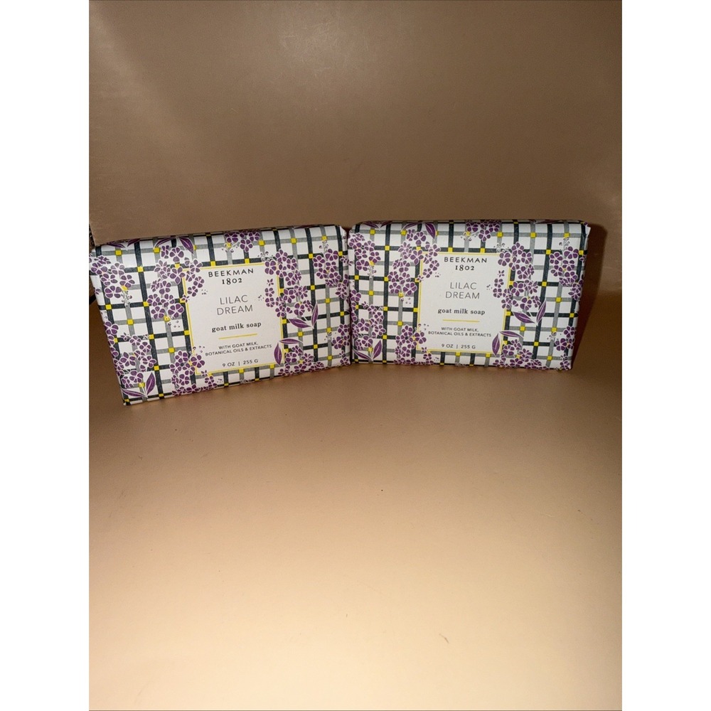 BEEKMAN 1802 Lilac Dream Goat Milk‎ Soap Bars 9oz Lot Of 2